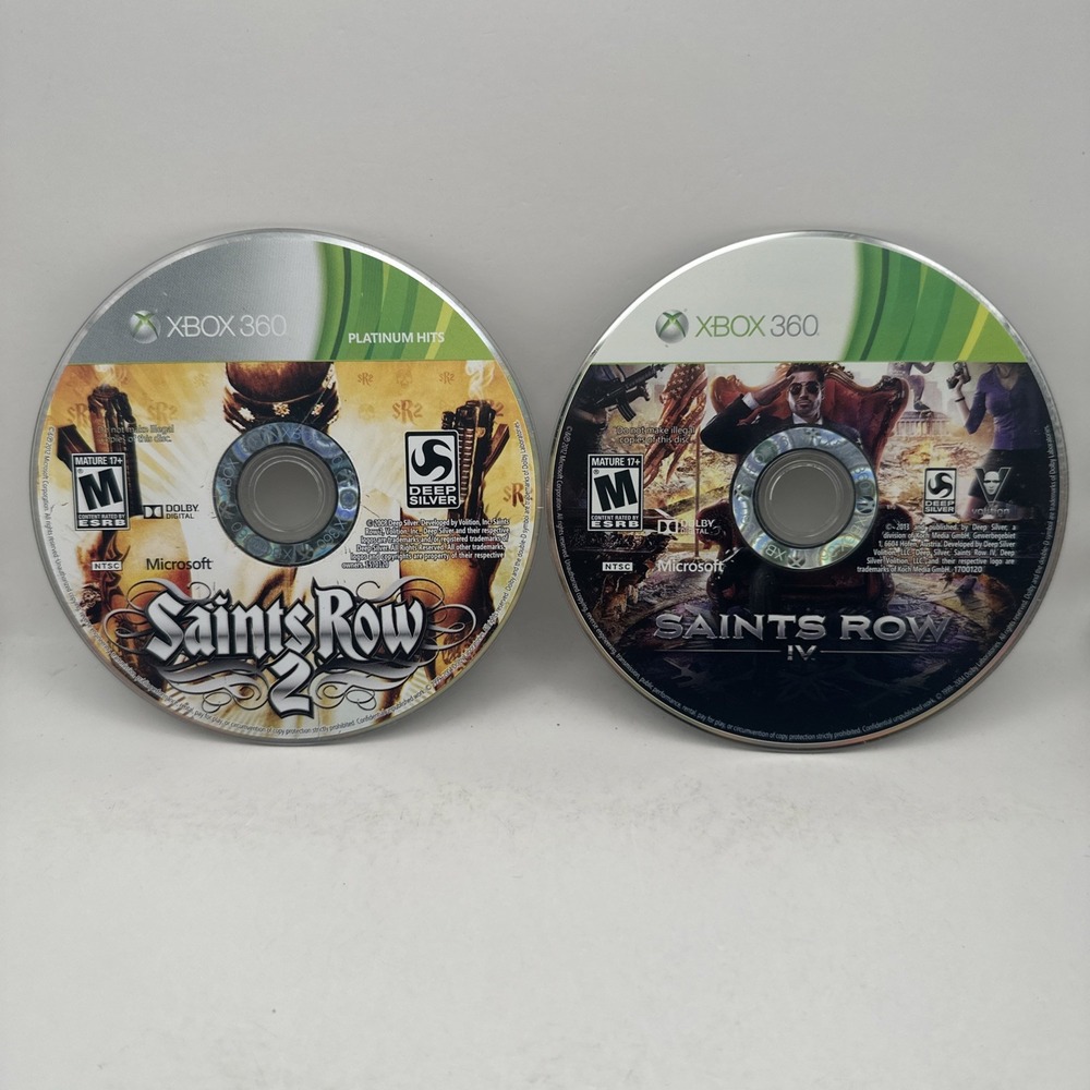Saints Row 2 II & IV Microsoft Xbox 360 Games LOT Bundle Deep Silver